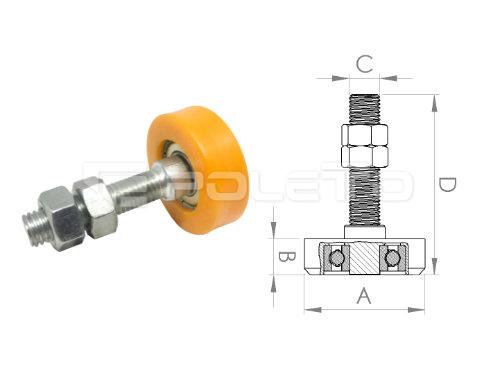 Roldana Superior com Rolamento e Parafuso (NYLON)