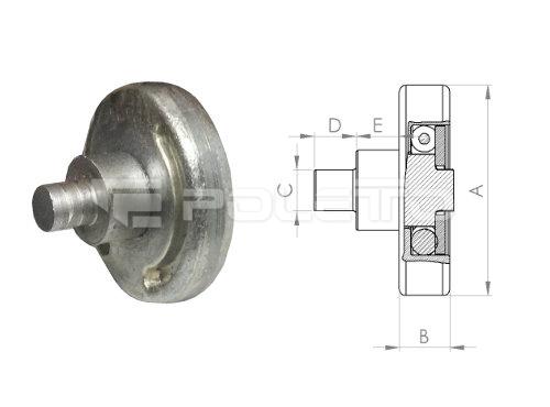 Rodízio Simples com Pino - Aço - 1" - (ZINCADO)
