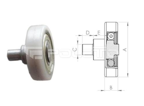 Rodízio Simples com Rolamento e Pino - 1" (NYLON)