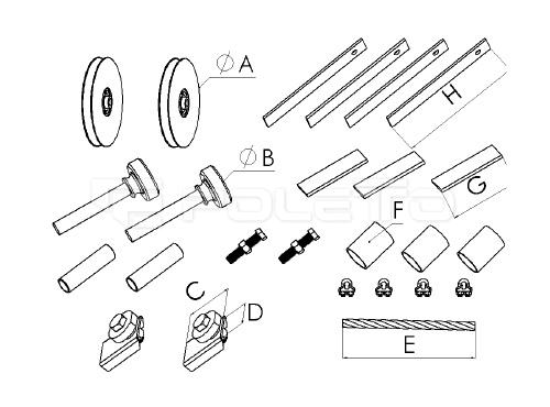 Kit para Portão Contrapeso com Roldana - Caixa 120mm