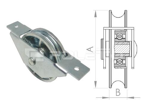 Roldana U Ferro 1/2" cx aberta aço e rebite - ZAMAC (ZINCADA)