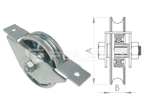 Roldana U Ferro 1/2" cx aberta aço e parafuso - ZAMAC (ZINCADA)