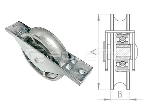 Roldana U Ferro 1/2" cx aberta zamac e rebite - ZAMAC (ZINCADA)