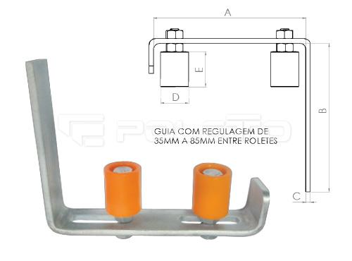 Guia para portão de correr com 2 roletes
