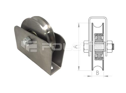 Roldana U Ferro 1/2" cx fechada c/ pa. - 1 rolamento (POLIDA)