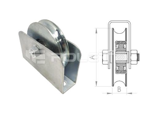 Roldana U Ferro 1/2" cx fechada c/ pa. - 1 rolamento (ZINCADA)