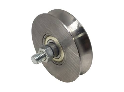 Roldana U Ferro 5/8" Aço - com parafuso - 2 rolamentos (POLIDA)