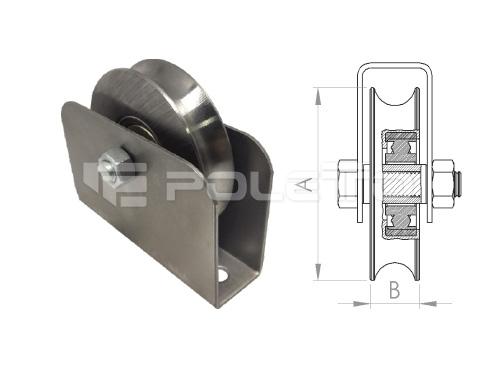 Roldana U Ferro 5/8" Cx Fechada com pa. - 1 rolamento  (POLIDA)