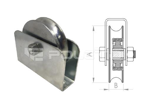 Roldana U Ferro 5/8" Cx Fechada com pa. - 2 rolamentos (ZINCADA)