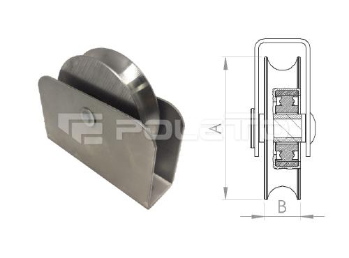 Roldana U Ferro 5/8" cx fechada c/ rebite - Aço - 1 rol (POLIDA)