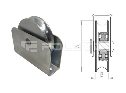 Roldana U Ferro 5/8" cx fechada c/ rebite - 1 rol. (ZINCADA)