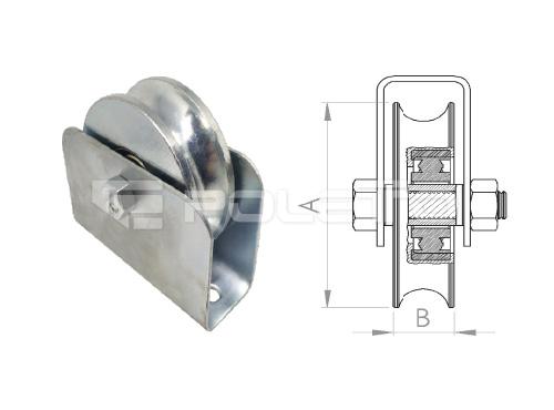 Roldana U Ferro 3/4" cx fechada parafuso - 2 rol (ZINCADA)