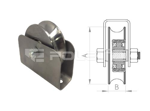 Roldana U Ferro 7/8" Cx Fechada parafuso - 1 rolamento (POLIDA)