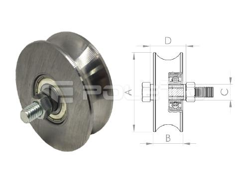 Roldana U Tubo 1/2" - parafuso - 1 rolamento (POLIDA)