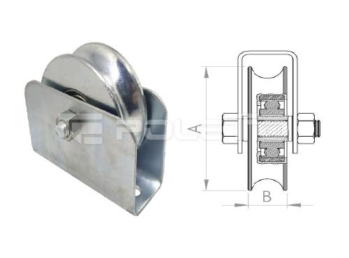 Roldana U Tubo 1/2" Caixa Fechada Parafuso - 1 rol. (ZINCADA)