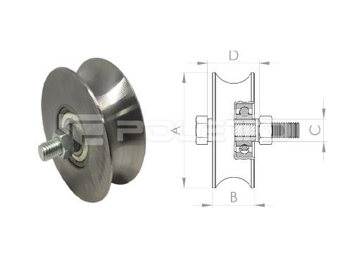 Roldana U Tubo 3/4" - parafuso - 1 rolamento (POLIDA)