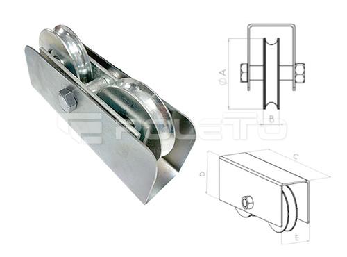 Roldana U Ferro 5/8" Truck - 1 Rolamento (ZINCADA)
