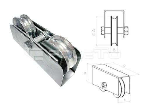 Roldana U Ferro 5/8" Truck - 2 Rolamentos (ZINCADA)