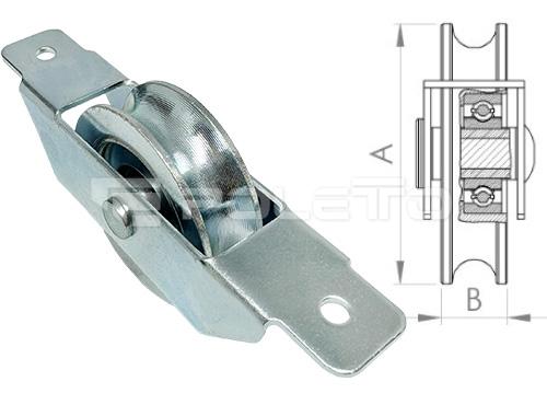 Roldana U Ferro 5/8" caixa aberta aço e rebite (ZINCADA)