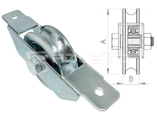 Roldana U Ferro 5/8" caixa aberta aço e parafuso (ZINCADA)