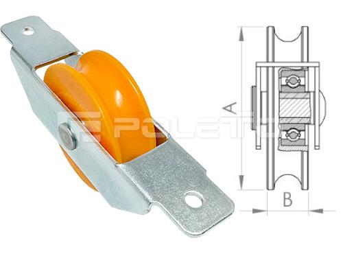 Roldana U Ferro 1/2" cx aberta aço rebitada (NYLON)